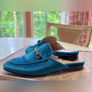 ARQA blue velour slides , size 38, EUC